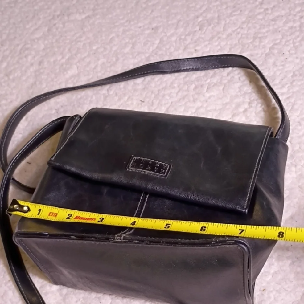 Crazy Horse ‎ Vintage Black Leather Shoulder Bag